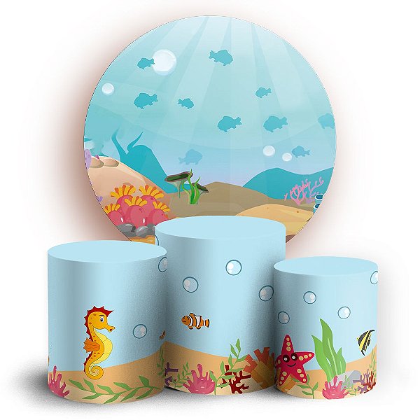 KIT Redondo e Trio - Fundo do Mar - Sublimado 3D