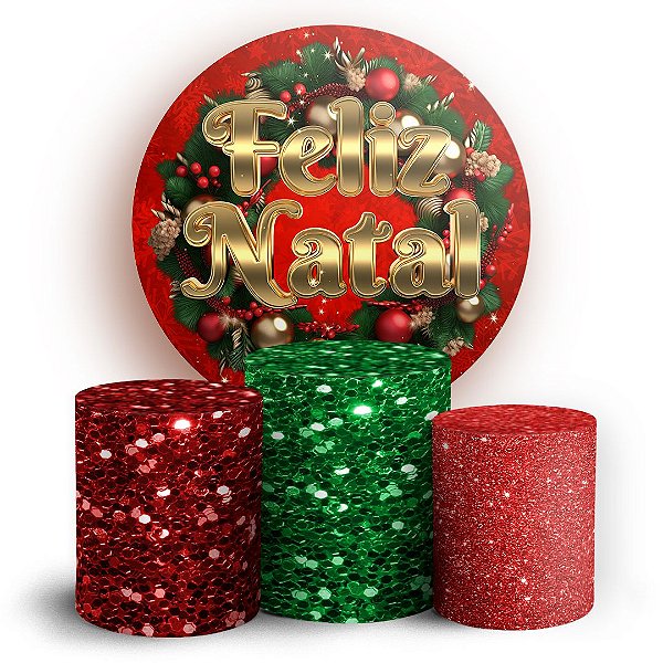 KIT Redondo e Trio - Natal Ano Novo - Sublimado 3D
