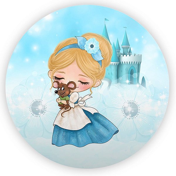 Painel Redondo - Cinderela Cute - Sublimado 3D