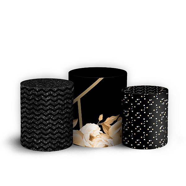 Trio Cilindro - Geometrico Floral - Sublimado 3D + Elástico