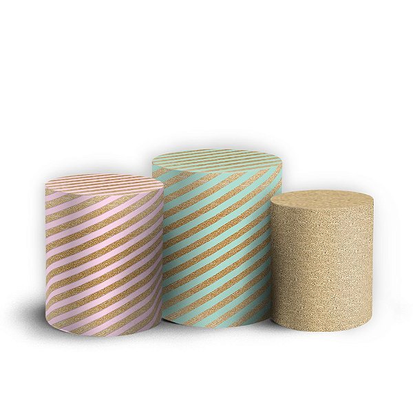 Trio Cilindro - Glitter - Sublimado 3D + Elástico