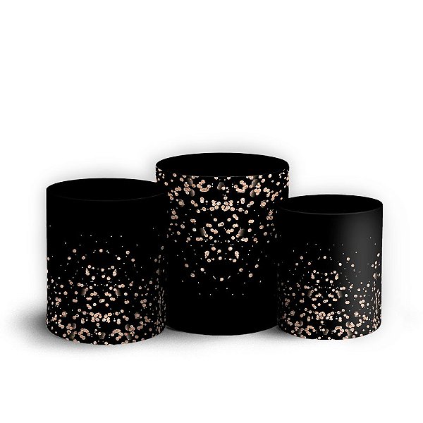 Trio Cilindro - Asas Glitter - Sublimado 3D + Elástico