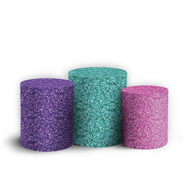 Trio Cilindro - Glitter - Sublimado 3D + Elástico
