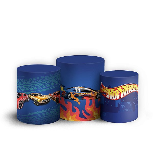 Trio Cilindro - Hot Wheels - Sublimado 3D + Elástico