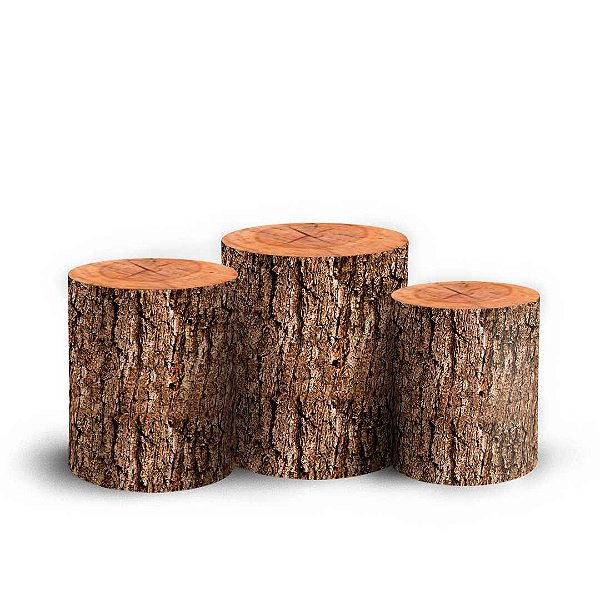 Trio Cilindro -  Madeira - Sublimado 3D + Elástico