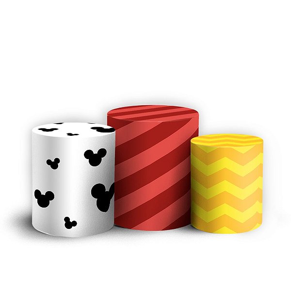 Trio Cilindro - Mickey - Sublimado 3D + Elástico