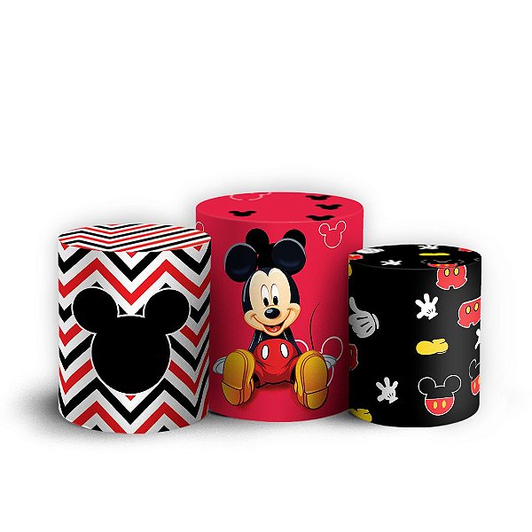Trio Cilindro - Mickey - Sublimado 3D + Elástico