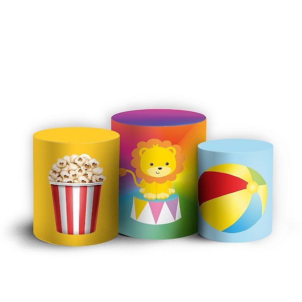 Trio Cilindro - Circo Palhaço - Sublimado 3D + Elástico