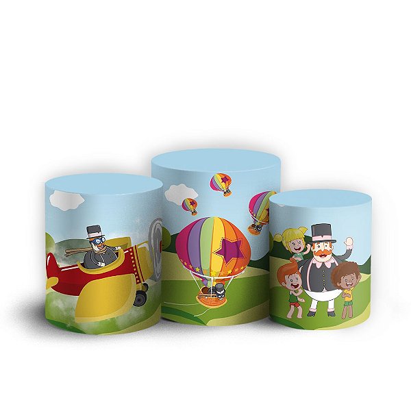 Trio Cilindro - Mundo Bita - Sublimado 3D + Elástico