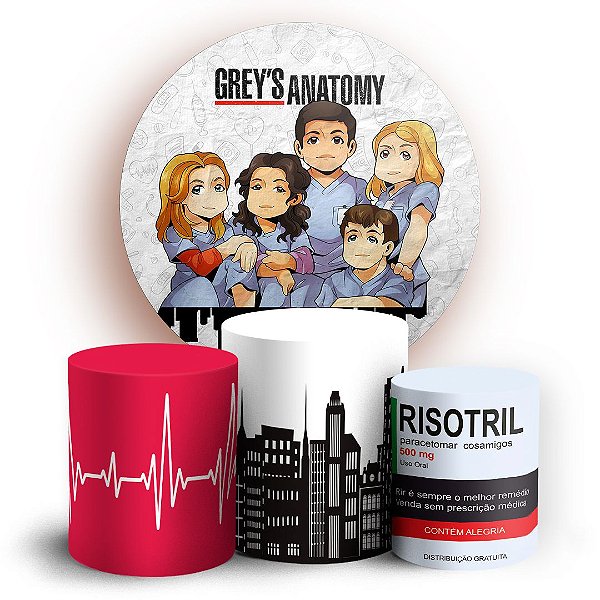 KIT Redondo e Trio - Grey's Anatomy - Sublimado 3D