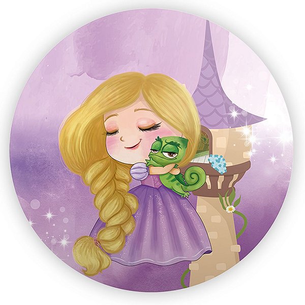 Painel Redondo - Rapunzel Cute - Sublimado 3D