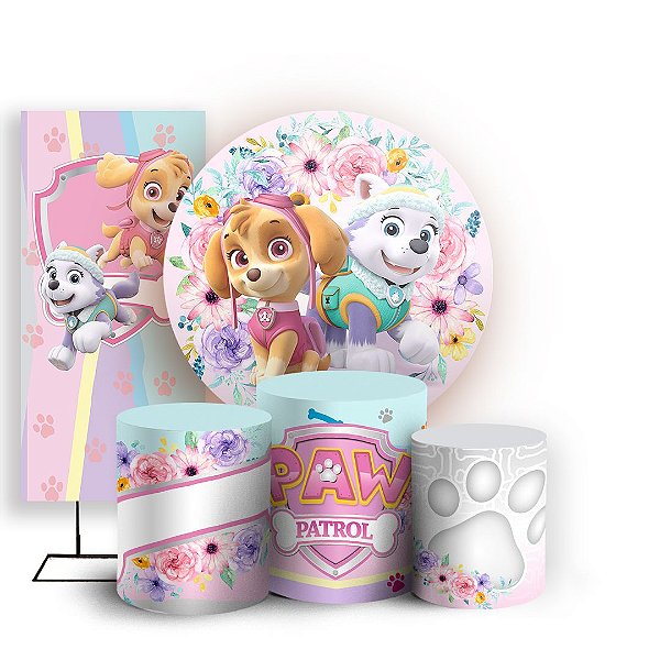 KIT Redondo Trio e Faixa - Patrulha Canina - Sublimado 3D