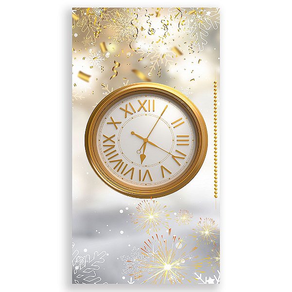 Faixa Lateral - Relogio Natal Ano Novo - Sublimado 3D