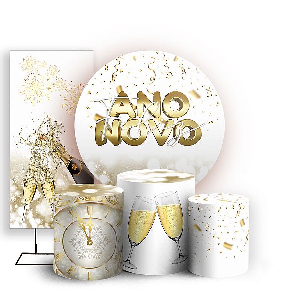 KIT Redondo Trio e Faixa - Ano Novo Natal - Sublimado 3D