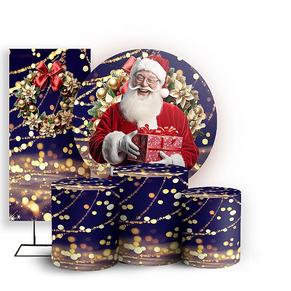 KIT Redondo Trio e Faixa - Natal Ano Novo - Sublimado 3D