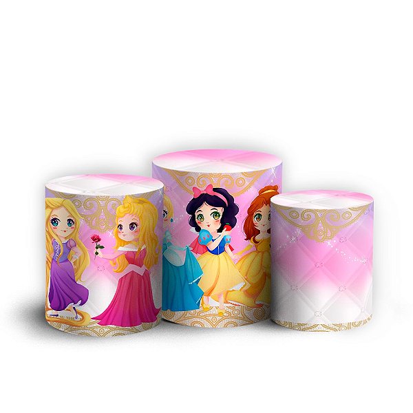 Trio Cilindro - Princesas - Sublimado 3D + Elástico