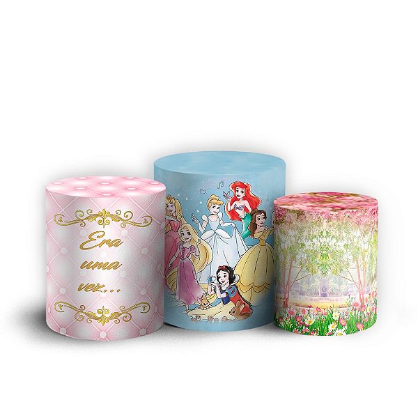 Trio Cilindro - Princesas - Sublimado 3D + Elástico