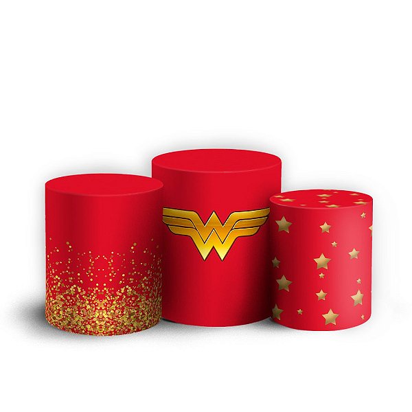 Trio Cilindro - Mulher Maravilha - Sublimado 3D + Elástico