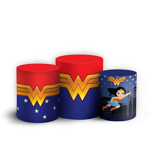 Trio Cilindro - Mulher Maravilha - Sublimado 3D + Elástico