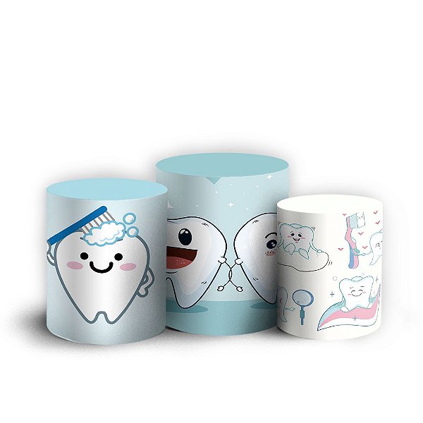 Trio Cilindro - Dentista - Sublimado 3D + Elástico