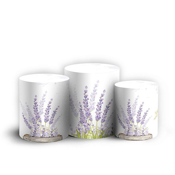 Trio Cilindro - Lavanda - Sublimado 3D + Elástico
