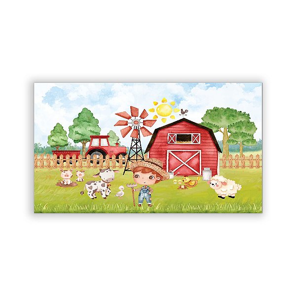 Painel Retangular - Fazendinha - Sublimado 3D