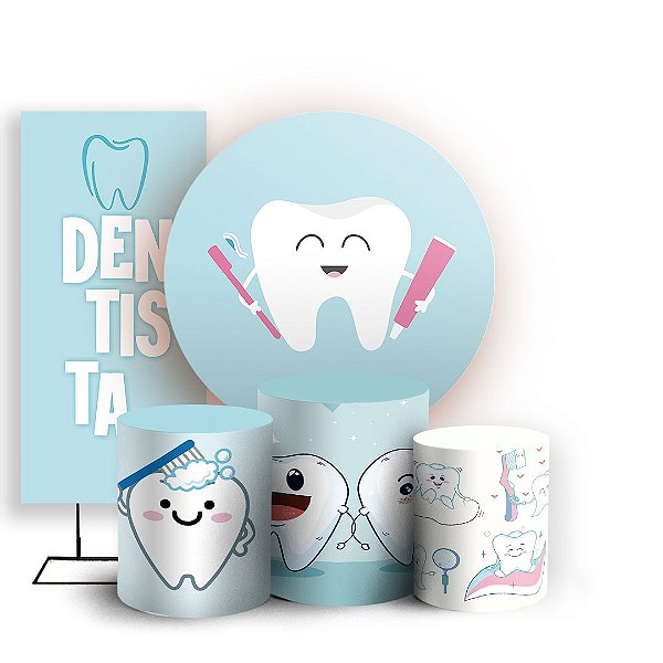 KIT Redondo Trio e Faixa - Dentista - Sublimado 3D