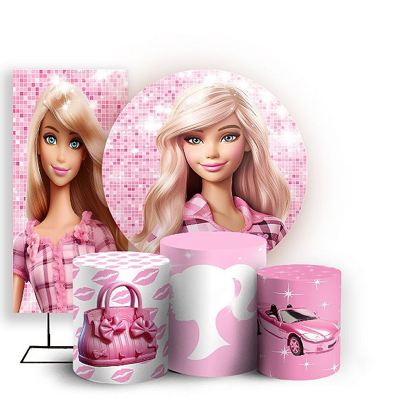 KIT Redondo Trio e Faixa - Barbie - Sublimado 3D