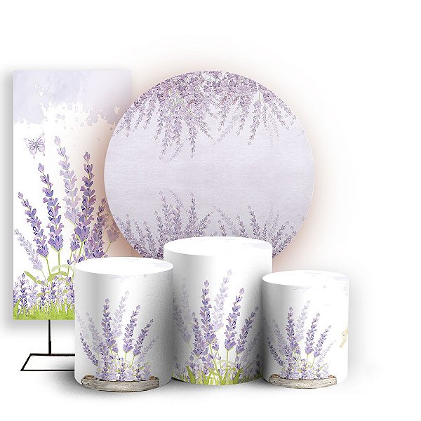 KIT Redondo Trio e Faixa - Lavanda - Sublimado 3D