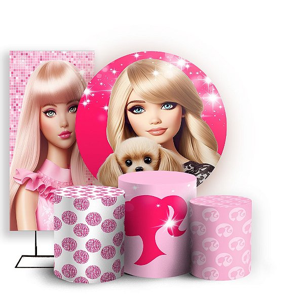 KIT Redondo Trio e Faixa - Barbie - Sublimado 3D