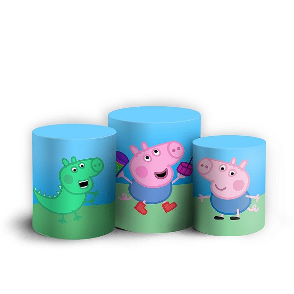 Trio Cilindro - George Pig Peppa Pig - Sublimado 3D + Elástico
