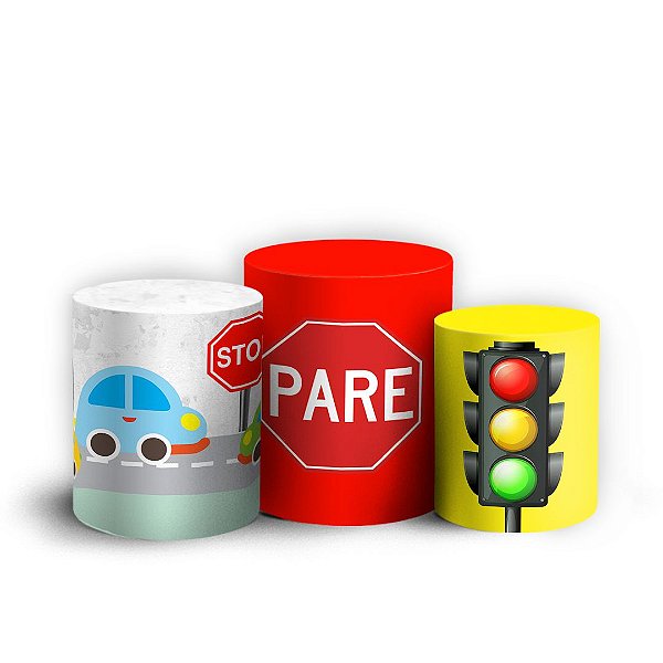 Trio Cilindro - Carros Transporte - Sublimado 3D + Elástico