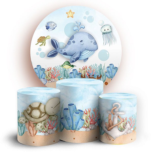 KIT Redondo e Trio - Fundo do Mar - Sublimado 3D
