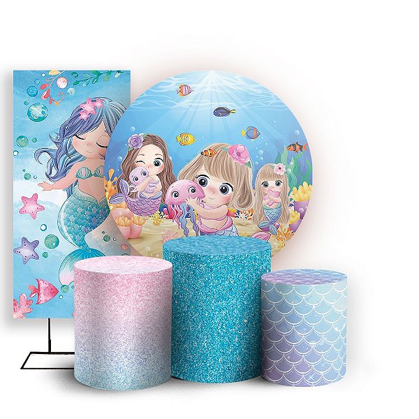 KIT Redondo Trio e Faixa - Sereia - Sublimado 3D