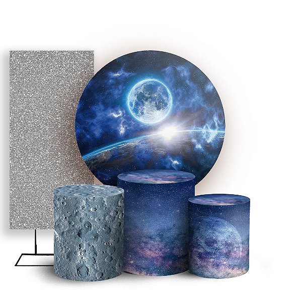 KIT Redondo Trio e Faixa - Galáxia - Sublimado 3D