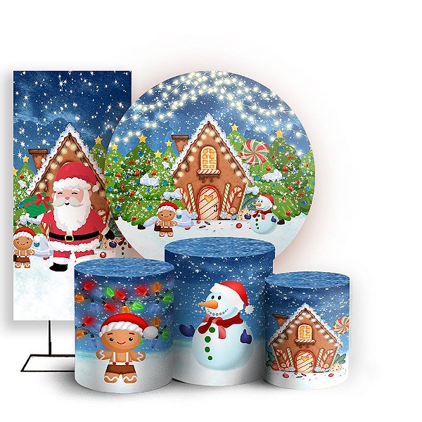 KIT Redondo Trio e Faixa - Natal Ano Novo - Sublimado 3D