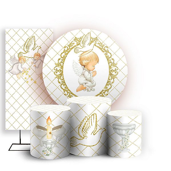 KIT Redondo Trio e Faixa - Anjinho - Sublimado 3D