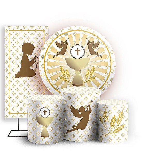 KIT Redondo Trio e Faixa - Anjinho - Sublimado 3D