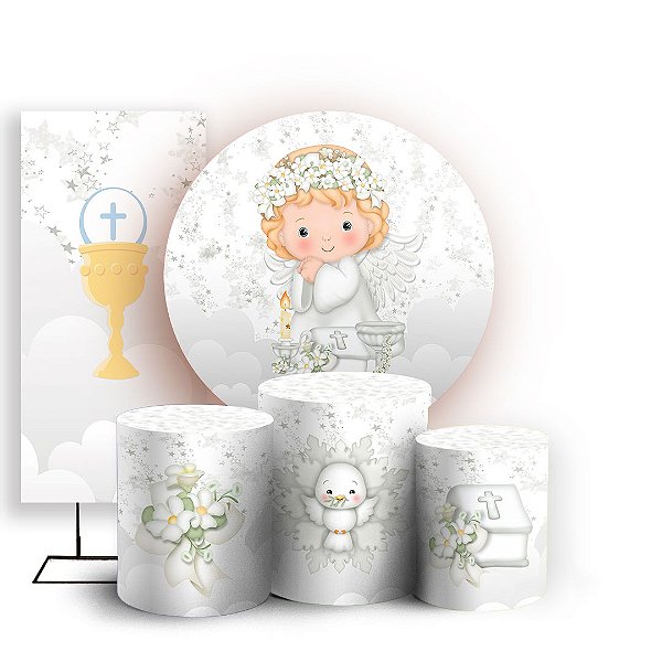 KIT Redondo Trio e Faixa - Anjinho - Sublimado 3D