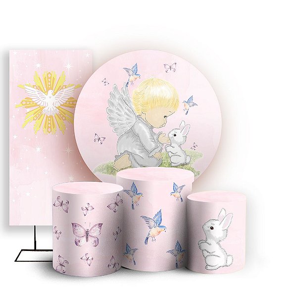 KIT Redondo Trio e Faixa - Anjinho - Sublimado 3D