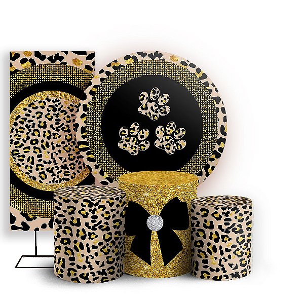 KIT Redondo Trio e Faixa - Animal Print - Sublimado 3D