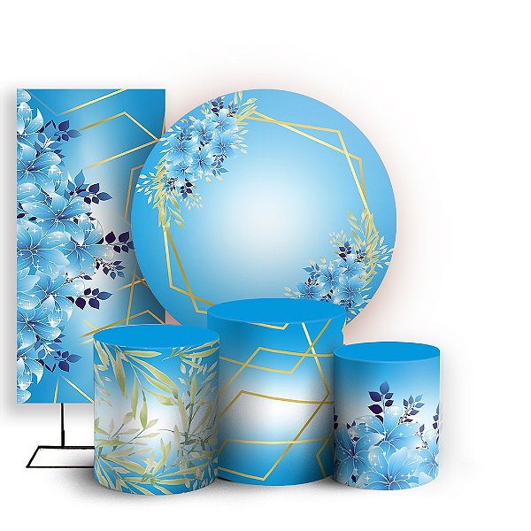 KIT Redondo Trio e Faixa - Arabesco Floral - Sublimado 3D