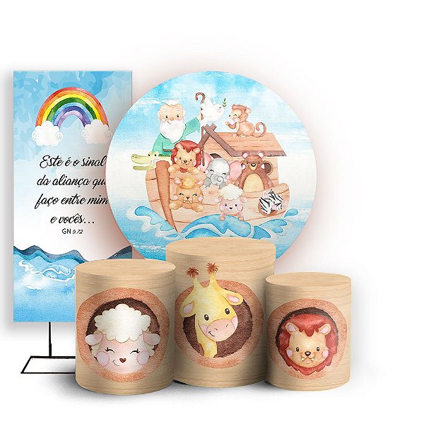 KIT Redondo Trio e Faixa - Arca de Noé - Sublimado 3D