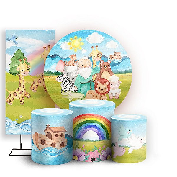 KIT Redondo Trio e Faixa - Arca de Noé - Sublimado 3D