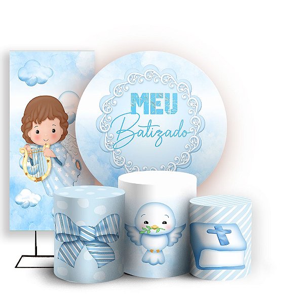 KIT Redondo Trio e Faixa - Batizado - Sublimado 3D