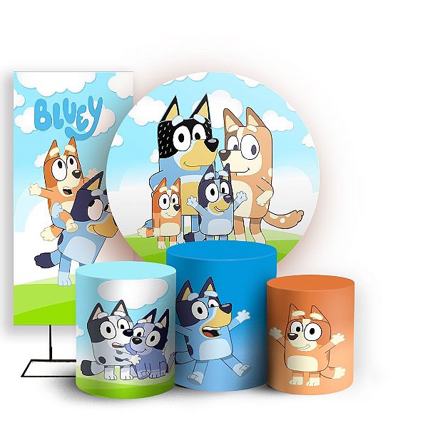KIT Redondo Trio e Faixa - Bluey - Sublimado 3D