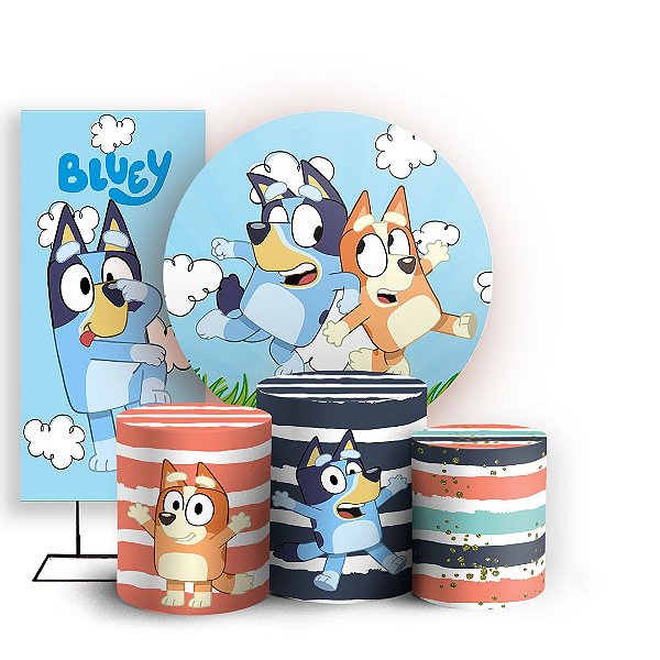 KIT Redondo Trio e Faixa - Bluey - Sublimado 3D