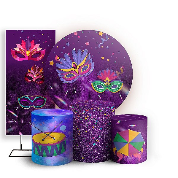 KIT Redondo Trio e Faixa - Carnaval - Sublimado 3D