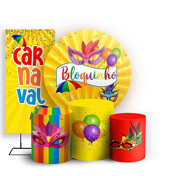 KIT Redondo Trio e Faixa - Carnaval - Sublimado 3D