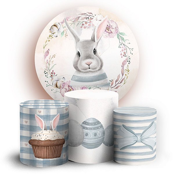 KIT Redondo e Trio - Pascoa - Sublimado 3D